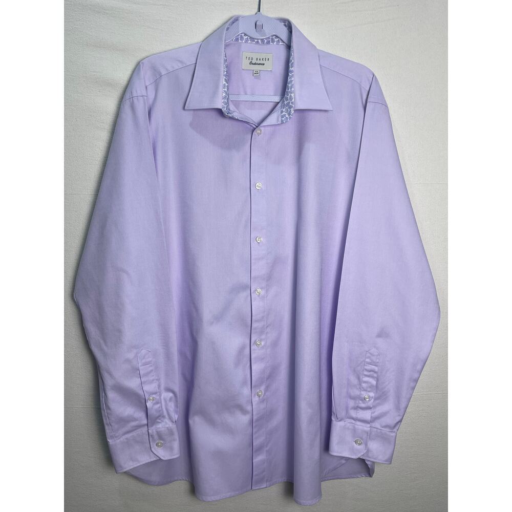 Ted Baker Endurance Men’s Dress Shirt (Lavender) Size 17.5/34-35 (100% Cotton)​